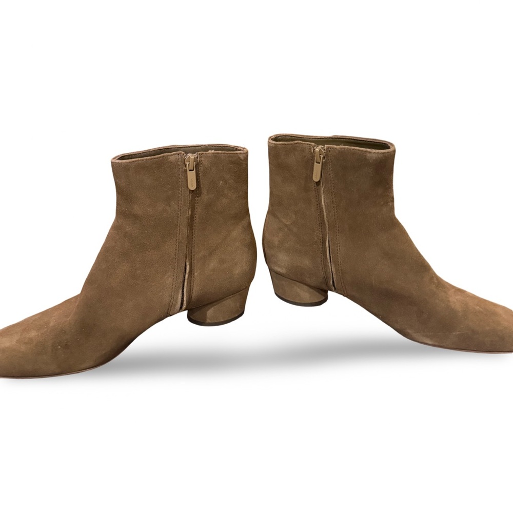 Vince Hilda Brown Suede Ankle Boots Square Toe Block Heel 7.5 - Picture 6 of 6